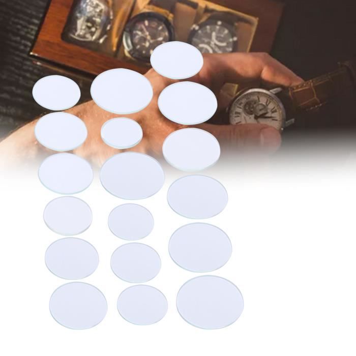 EJ.life Lot de 18 verres de montre en cristal transparent pour accessoires montres 1624.5mm