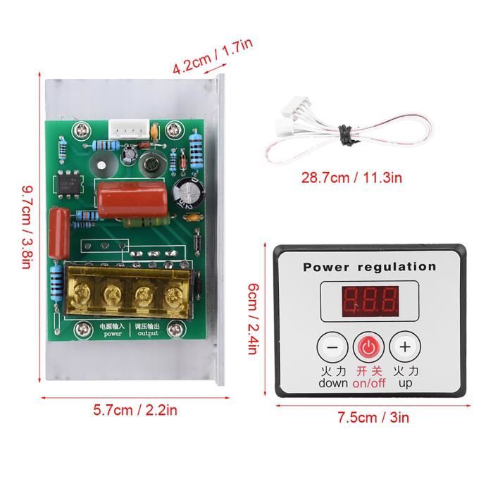 Régulateur De Tension Et Vitesse AC 220V 4000W - Contrôle Moteur, Lumière, Chauffage Et Température