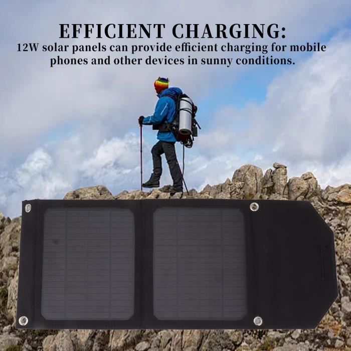 Panneau Solaire 10W 5V étanche IP65 - Ports USB Et Type-C, Support Réglable, Pour Alimenter Caméras Et Petits Appareils - 4