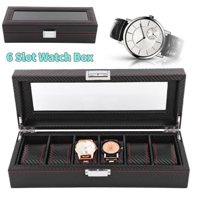 Coffret De Rangement élégant Pour 12 Montres - En Cuir PU Avec Fenêtre - Idéal Cadeau