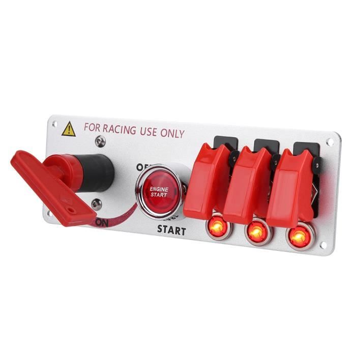 Panneau 4 Interrupteurs à Bascule – Alu, 12/24V, Avec USB PD & Type C, écran De Tension – Pour Voiture, Bateau, UTV, ATV