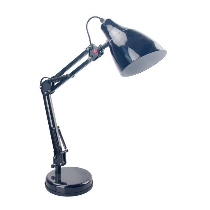 Lampe de bureau articulée noire - métal 120 mm Noire Lampe de bureau articulée noire - métal 120 mm Noire