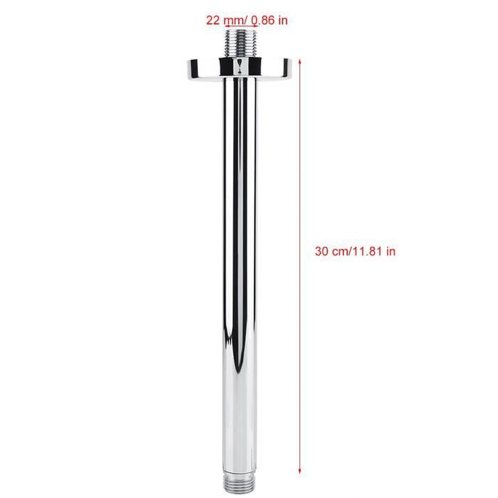 Extension Tube De Douche 30 Cm En Acier Inoxydable - Barre Rallonge Noire Pour Pommeau De Douche