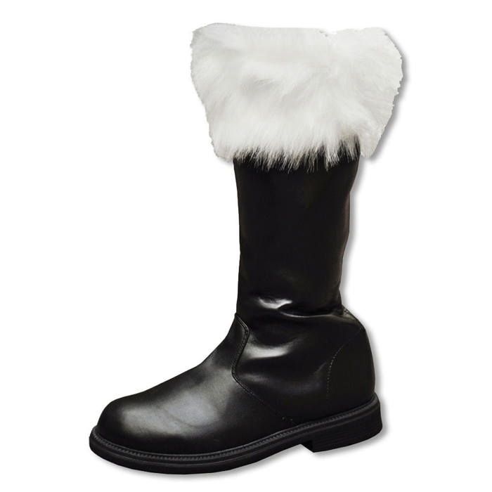 Bottes D'Halloween Pour Femme - Bottes De Combat Larges Avec Poignets En Peluche Blanche, Style Western Mi-Hautes - Idéales Pour Fêtes, Hiver Ou Déguisement Père Noël