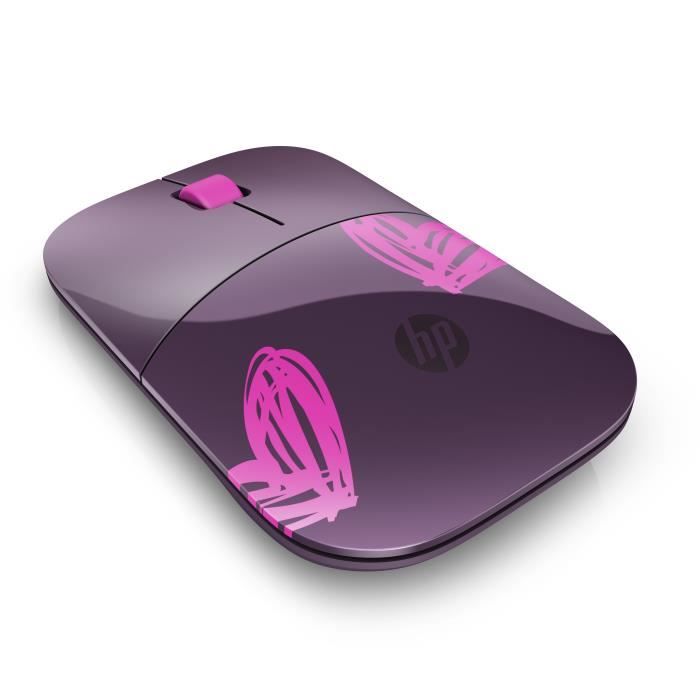 HP Souris optique sans fil - Z3700 Wireless Mouse Ladies edition - 2,4 GHz  - Violet - Cdiscount Informatique