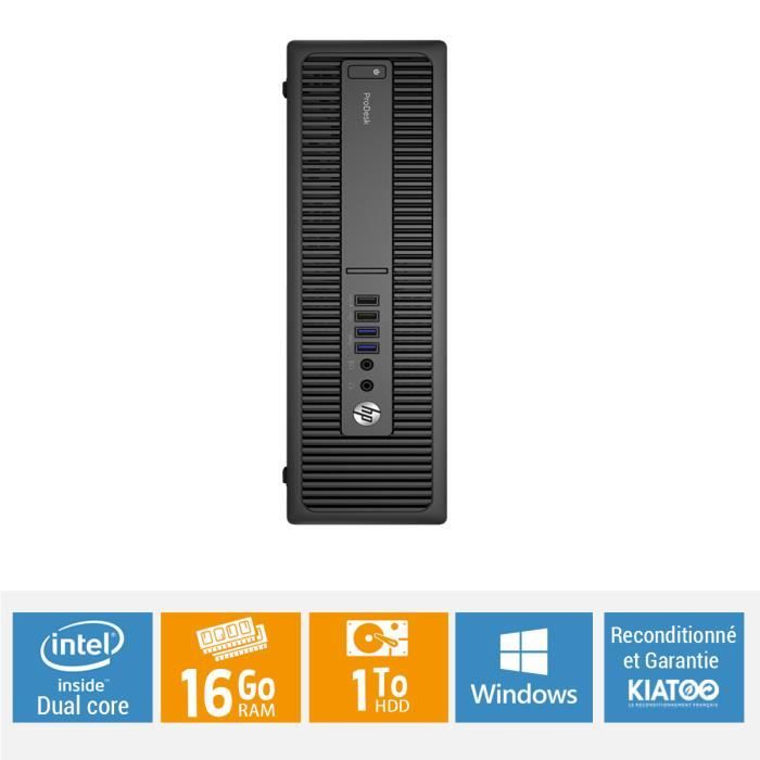 Achat PC Portable Unité centrale HP 600 G2 Pentium dual  core G4400 16 go ram 1 To disque dur pas cher