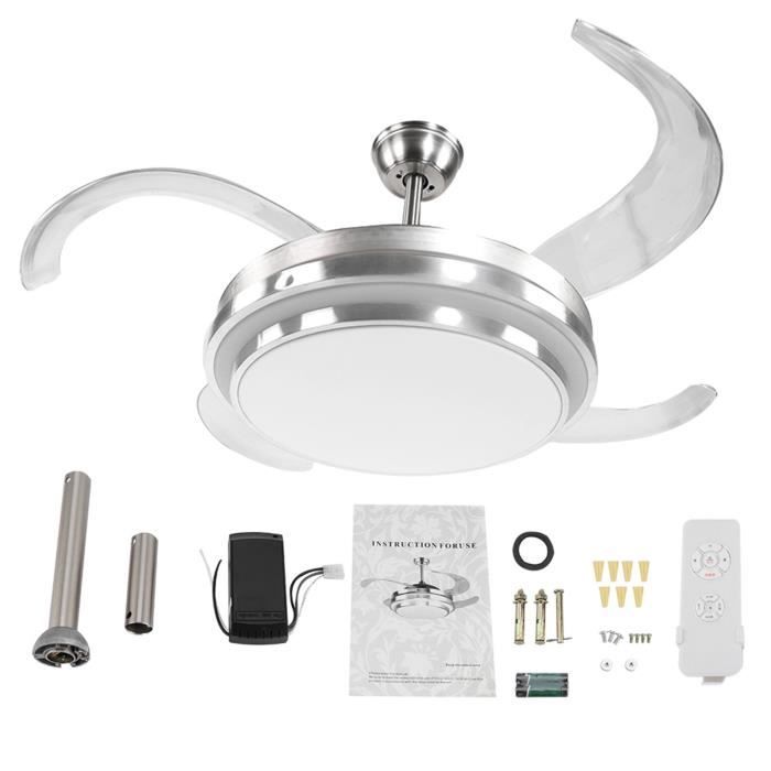 Ventilateur De Plafond Variable Avec Lumières Et Télécommande 80W Fan Light Led Ventilateur De Plafond 92228284
