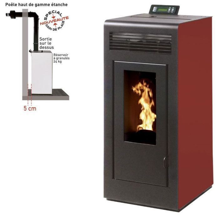 Po&ecirc;le &agrave; granules MARINA 13KW Etanche sortie dessus + Conduit Ventouse - Bordeaux