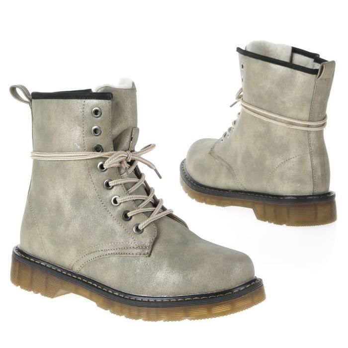 boots femme gris clair