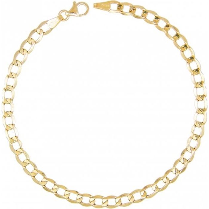 Bracelet Or 18 Carats 750/000 Maille Gourmette Jaune Homme L