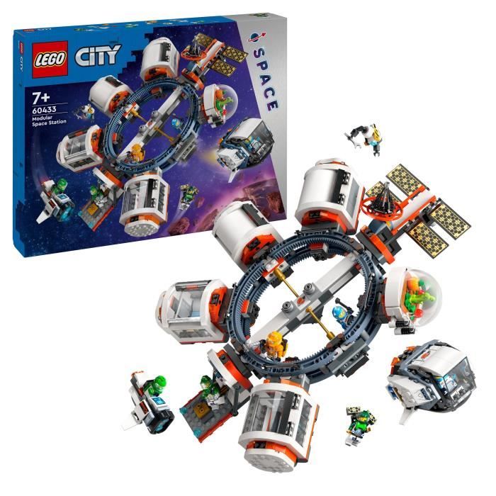 LEGO® 60433 City La Station Spatiale Modulaire, Jouet avec Navette, Exploration de l'Espace, avec 6 