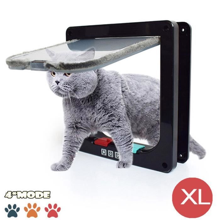 Meilleurs prix pour Chatiere Pour Chat Chien,Chatiere Chat avec Serrure Contrlable Verrouillable,Chatière avec Tunnel Cache Facile à Installer-Noir XL