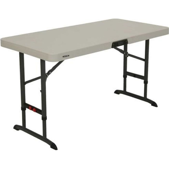 Lifetime Table pliante rectangulaire 122cm ajustable en 3 hauteurs