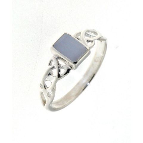 Bague Argent Calcedoine Bleu Achat Vente Bague Anneau Bague