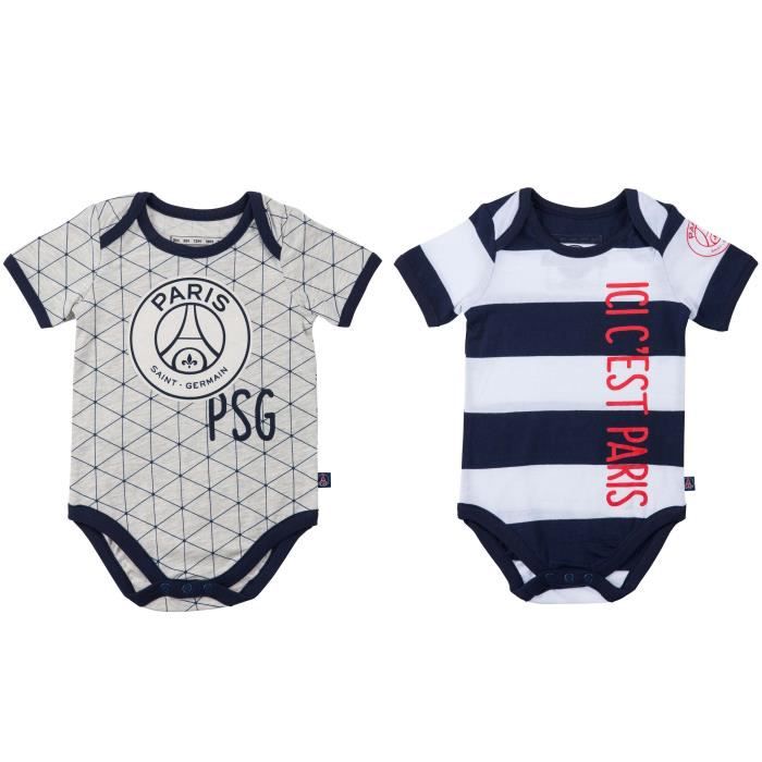 2 X Body Bebe Garcon Psg Collection Officielle Paris Saint Germain Bleu Cdiscount Pret A Porter