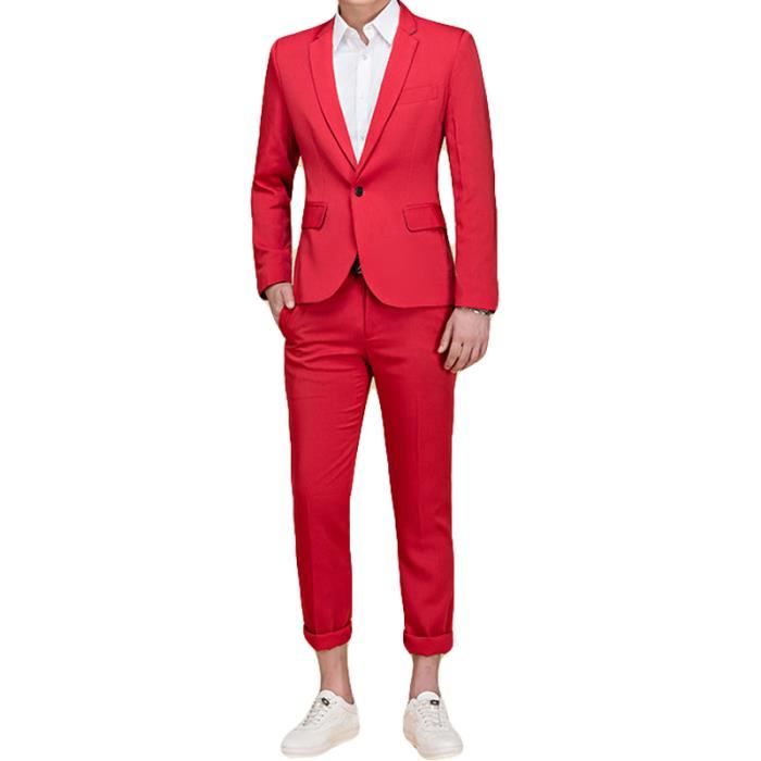 Pantalon costume outlet rouge homme