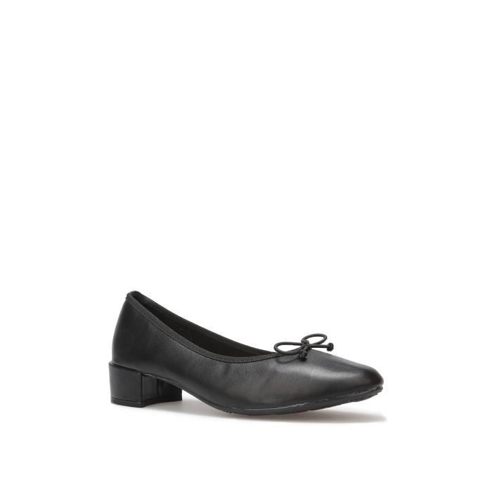 Ballerines talon Femme Noir N ud lastique Simili Noir