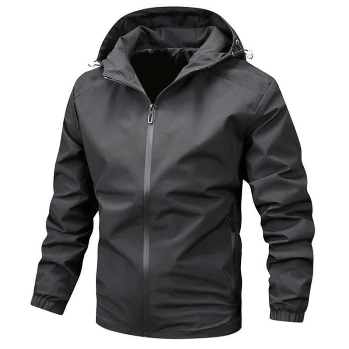 Veste De Pluie Imperméable Homme Avec Capuche - Léger, Coupe-vent, Pour Vélo, Outdoor, Tailles S à 4XL - 2