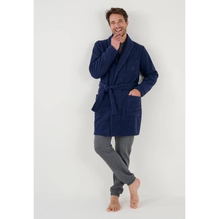 Robe de chambre DAMART Thermolactyl en maille polaire Marine Marine Cdiscount Pret a Porter
