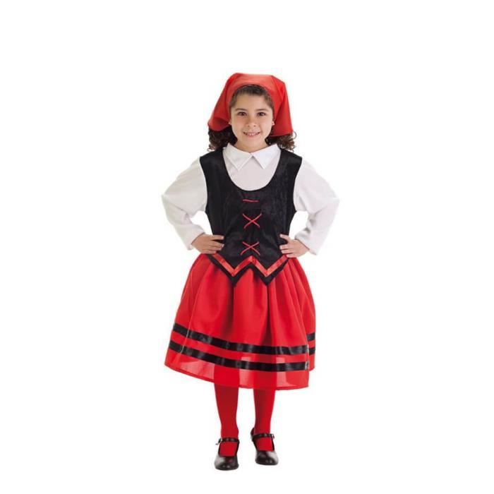 Déguisement Bergère économique fille Mariola Rouge Polyester