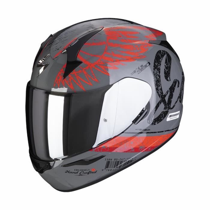 Casque intégral Scorpion Exo-390 IGHOST - gris/rouge
