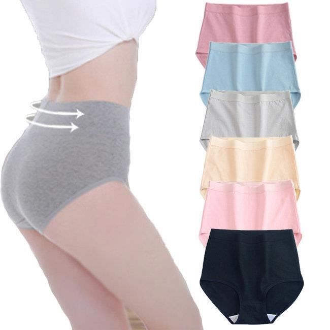 Lot de 6 Slips Femme en Coton Culotte Ventre Plat Culotte Taille Haute  femmes Culottes Souples Extensibles Sous-vêtements Rose - Cdiscount  Prêt-à-Porter