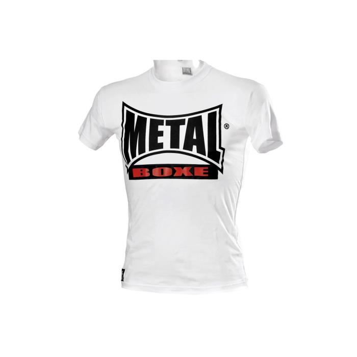 t-shirt manches courtes metal boxe new visual - blanc - xs