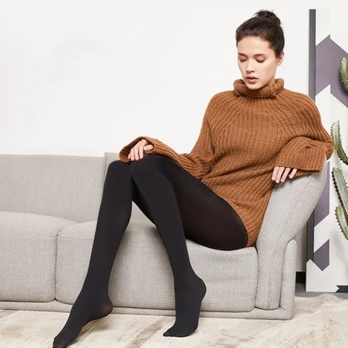 Collants Thermiques Hiver Femme Noir Winter Tights Douceur et