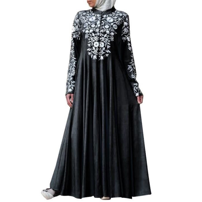 Robe Traditionnelle Musulmane AKARU Dubai Duty Free - Noire Avec Broderie - Taille L - Neuve Avec étiquettes