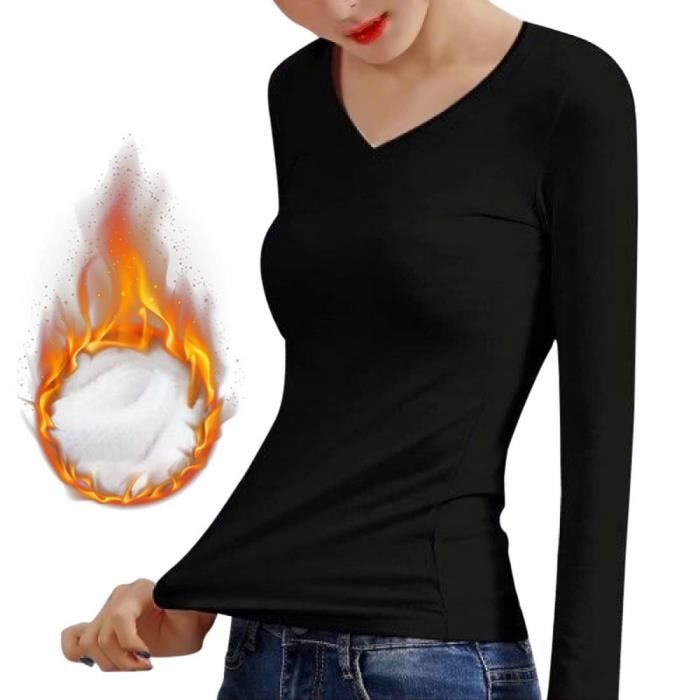 T-shirt manches courtes thermique femme noir