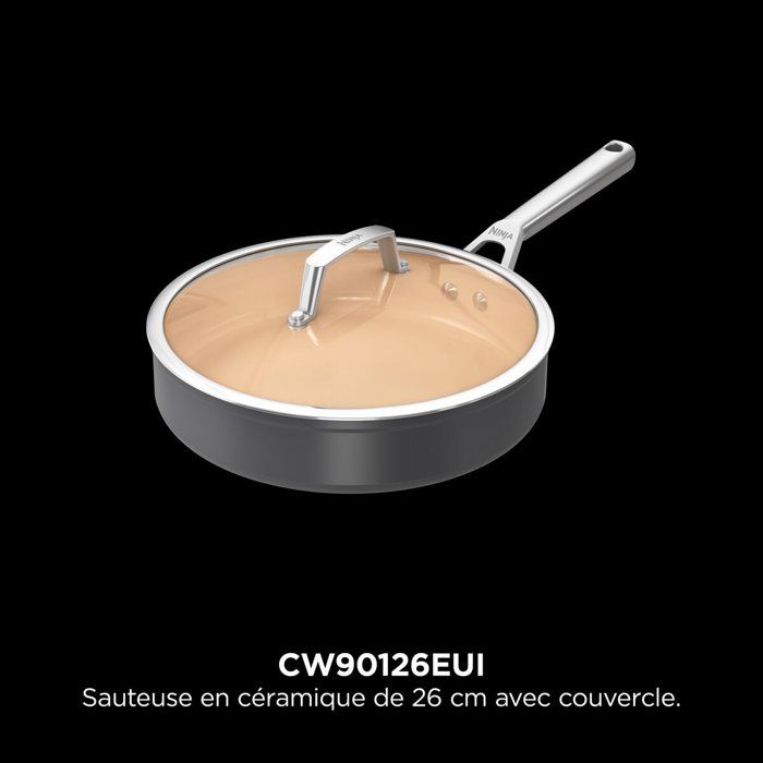 Sauteuse en céramique - Ninja - ExtendedLife CW90126EUI - 26 cm - Sans PFAS ni PFOA - Cuisson saine - Garantie 5 ans