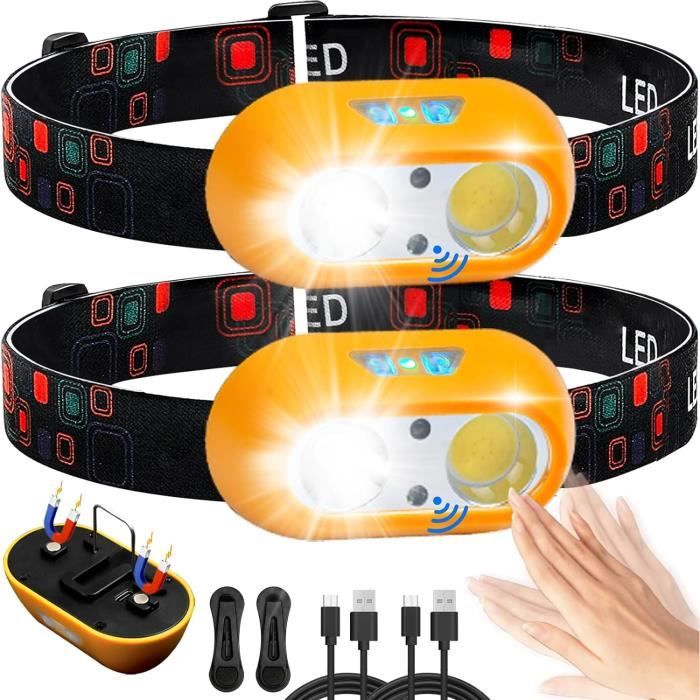 Lampe Frontale Led Rechargeable, Ultra Puissante 90000 Lumens Lampe Torche Led 5 Modes Avec Feu