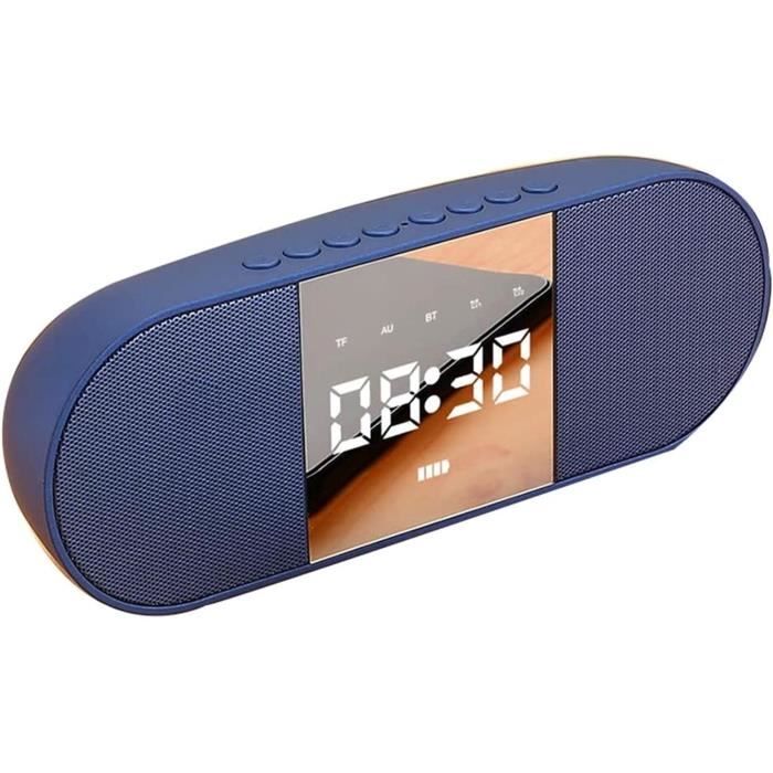 Horloge Numérique en Bois,Alarm Réveil LED avec Fonction Snooze
