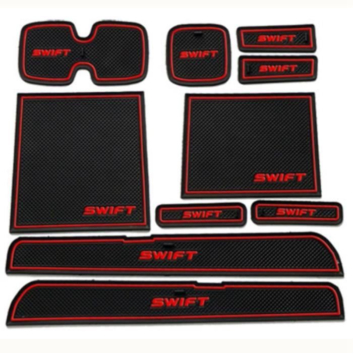 Tapis de Voiture pour Suzuki Swift 2005 à 2014 Anti-Slip Porte de Voiture Slot en Caoutchouc Latex Groove Tapis IntéRieur Coupe