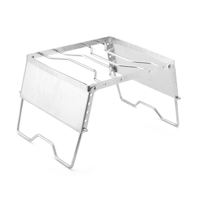 Pot de Camping BBQ Grille Support Support ExtéRieur Pliable Poêle Stand Rack CoupeVent Camping