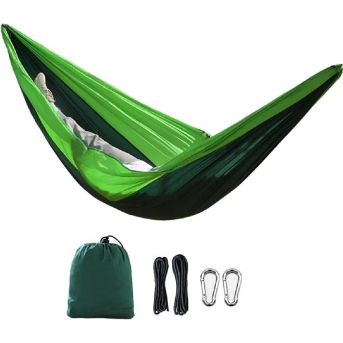 Hamac Double 2 Personnes 300x200cm - Ultraléger Portable Jusqu'à 300kg, Parachute Nylon Pour Camping Et Jardin