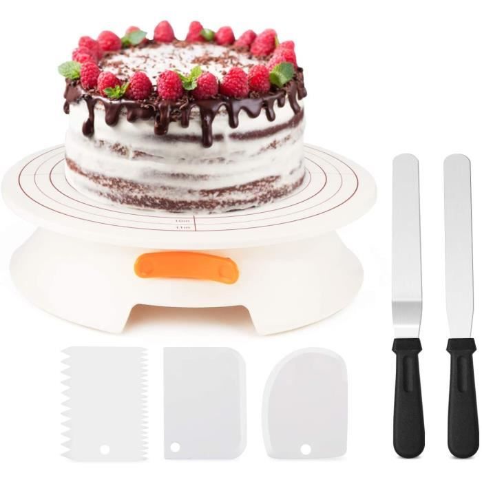 Présentoir à gâteaux rotatif avec Couteaux à palette et grattoirs - 30 cm - Perfect