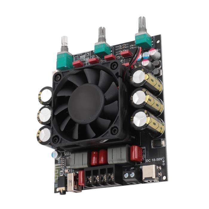 Amplificateur Bluetooth 5.0 - 2 X 30 W - Alimentation 12 V Incluse - Pour Haut-parleurs Faible Impédance (4/8 Ohms)