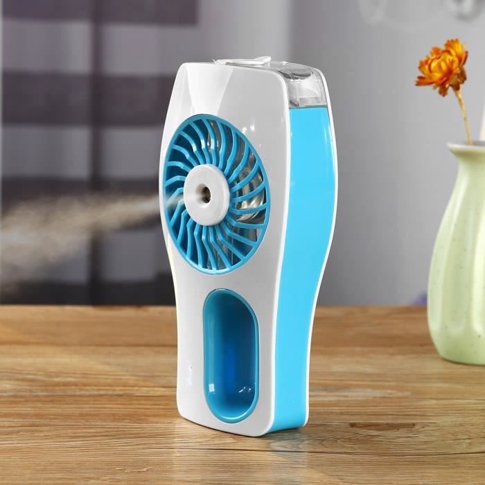 Humidificateur Ventilateur Rechargeable Portable 2en1 - BLEU - 3 Modes - Ultra silencieux - 2000mAh - 35ml