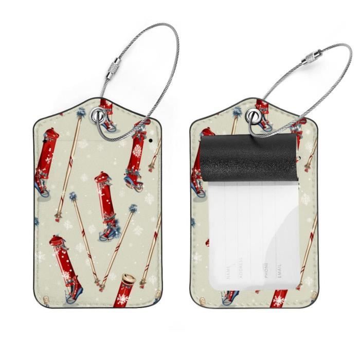 Lot De 2 Étiquettes Bagages Voyage Chien Noir - Étiquettes Identification Valise, Sac à Main, Bagages Avec Protection Confidentialité