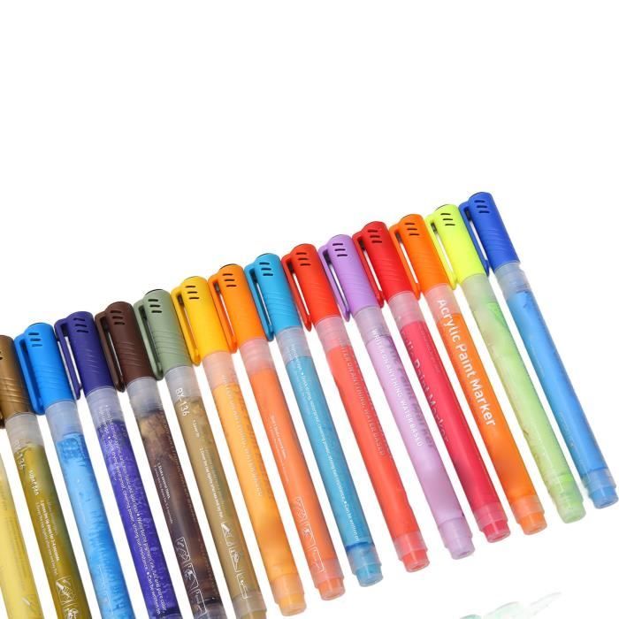 10 Pcs Stylos De Peinture Acrylique Noir Et Blanc,Marqueur Noir Et Blanc Pour Toile,Galet,Verre