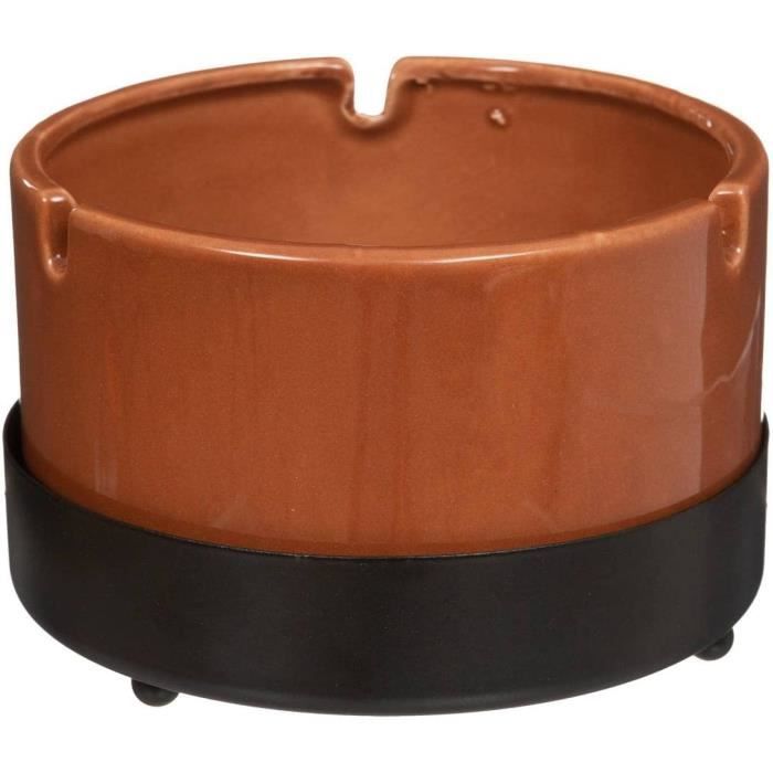 Cendrier Orange Tatoué Main - Diamètre 12 Cm, Lavable, Sans Plomb - Décoration Et Pratique Pour Fumeurs - 3