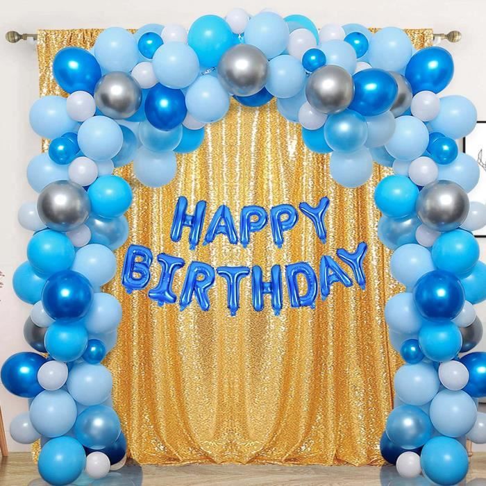 117pcs Ballon et Ballon Aluminium 13 Lettres Happy Birthday pour  Décoration de fête d'anniversaire, Bleu, Blanc et Argent - Cdiscount Maison