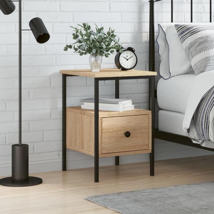 vidaXL Table de chevet chêne sonoma 34x36x50 cm bois dingénierie 826045