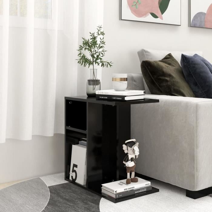 vidaXL Table dappoint Noir 50x30x50 cm Aggloméré
