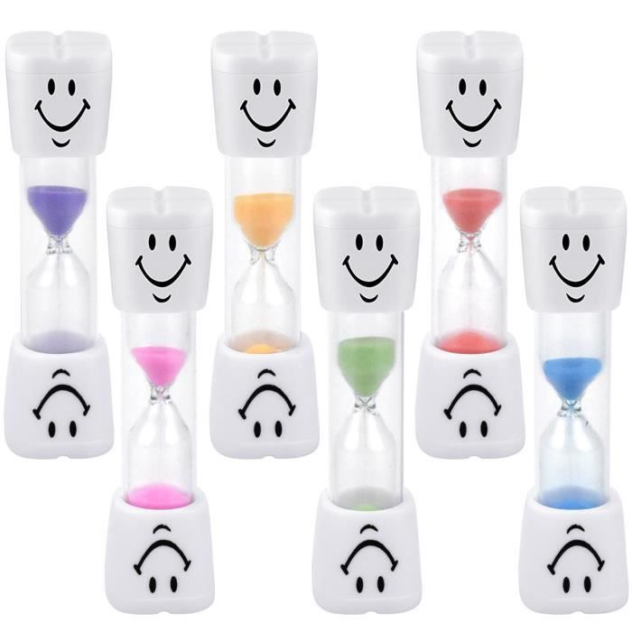 2 Sabliers Souriants 3 Minutes - Timer Enfant Pour Brossage De Dents Ou Jeux