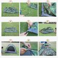 Tente pop - up lancer tente Camping tente de randonnée imperméable 2 - 3 personnes tente familiale-1