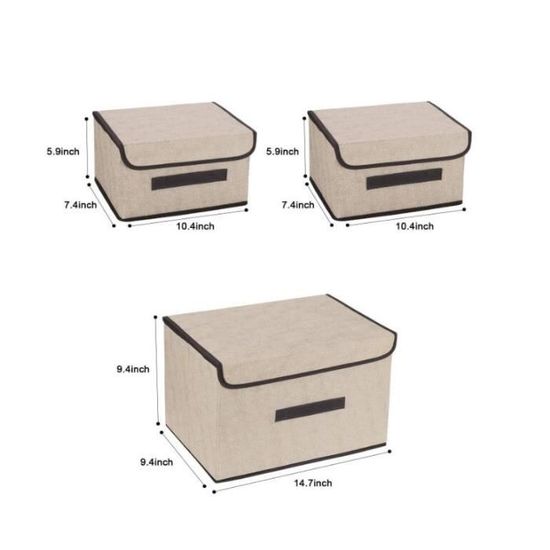 Lot De 3 Boîte Rangement Pliables Avec Couvercles, Cube En Tissu Mon Tiss Avec Porte Tiquettes Panier Organisateur Caisse 40 X 30 X 25 Cm Gris Rfb03g Gris 51155491 Lot De 3 Boîte Rangement Pliables Avec Couvercles, Cube En Tissu Mon Tiss Avec Porte Tiquettes Panier Organisateur Caisse 40 X 30 X 25 Cm Gris Rfb03g Gris 51155491