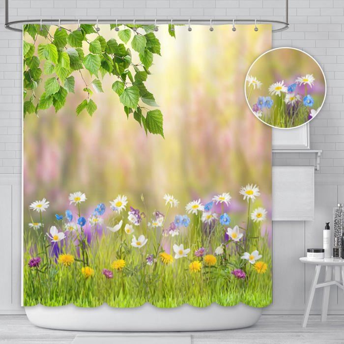 Rideau De Douche Motif Loup Et Lune – 180 X 180 Cm, Polyester Imperméable, Anti-moisissure, Avec 12 Crochets - 4