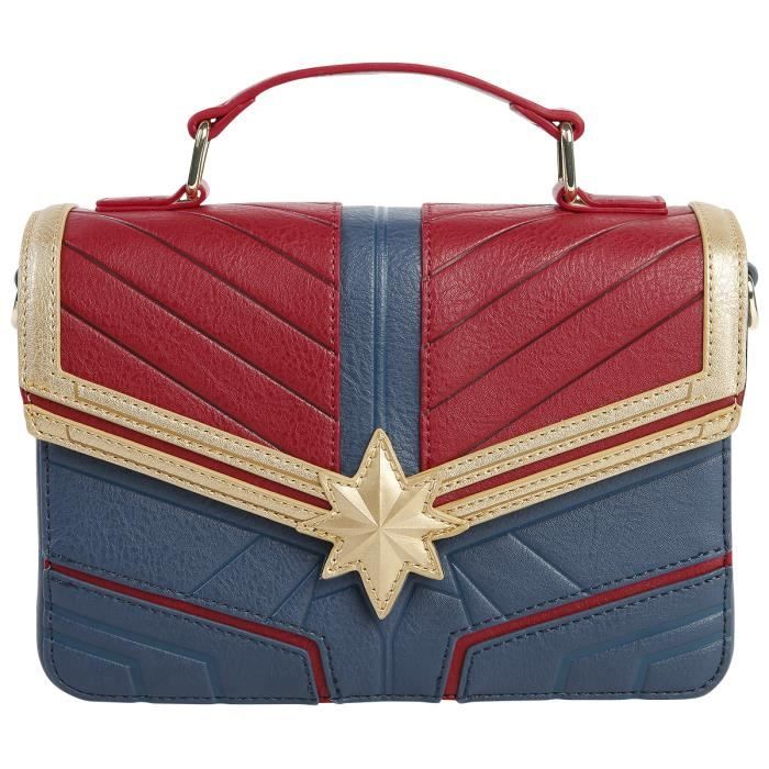 Captain Marvel Loungefly Logo Sac main rouge bleu Achat